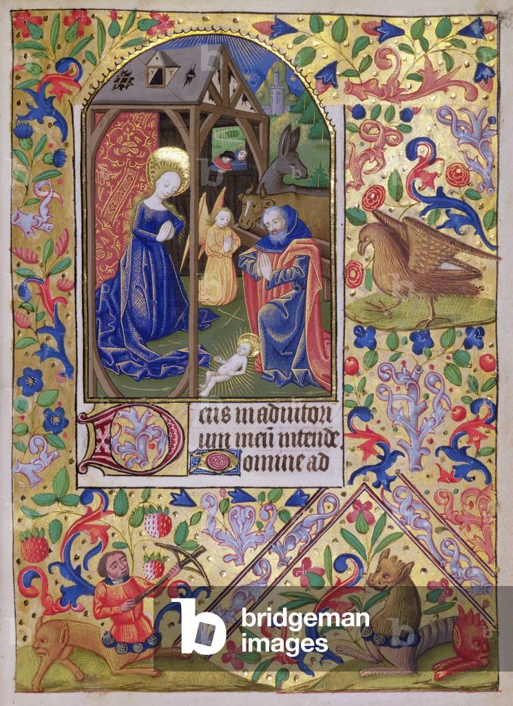 Immagine di Miniatura "MS 76 f.54r La Natività da un Libro d'Ore", 15th Secolo