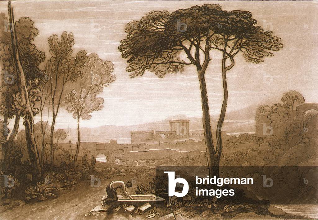 F.38.I Scene in the Campagna, from the 'Liber Studiorum', engraved by William Say, 1812 (etching)