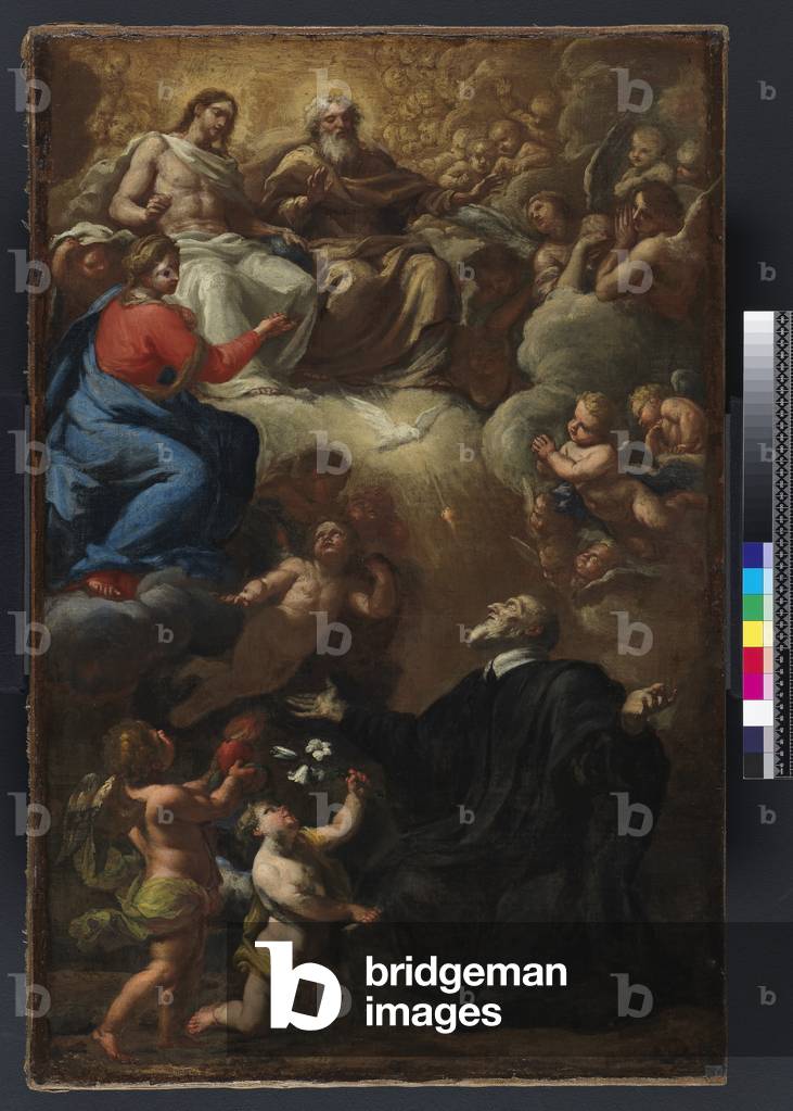 Vision of St Philip Neri. Modelletto for 'The Vision of St Philip Neri' in the Battistero di San Giovanni (Siena), 1680 (oil on canvas)