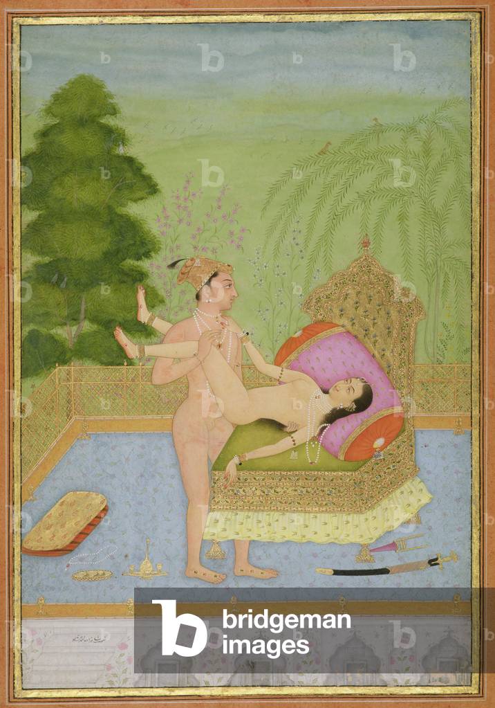Das private Vergnügen von Prinz Muhammad Shah, Bikaner, Rajasthan, Rajput Schule, um 1678-1698, (Gouache auf P