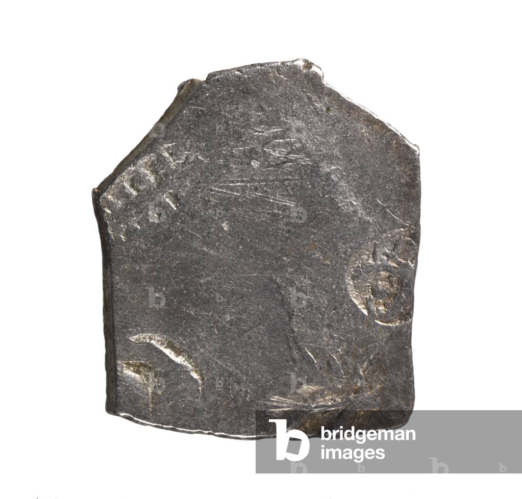 Obverse side of silver karshapana, Kingdom of Kosala, Uttar Pradesh, India, 4th-5th century BC