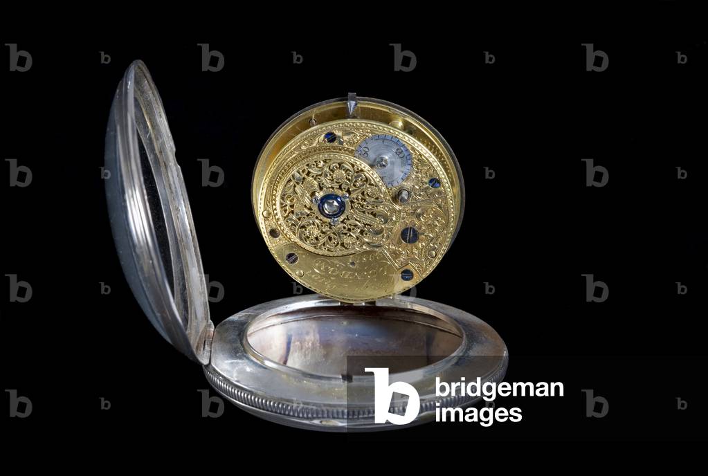 Beethoven's watch, 1800 (steel, silver (case), gold (hands), brass, enamel on copper (dial), with cast brass key)