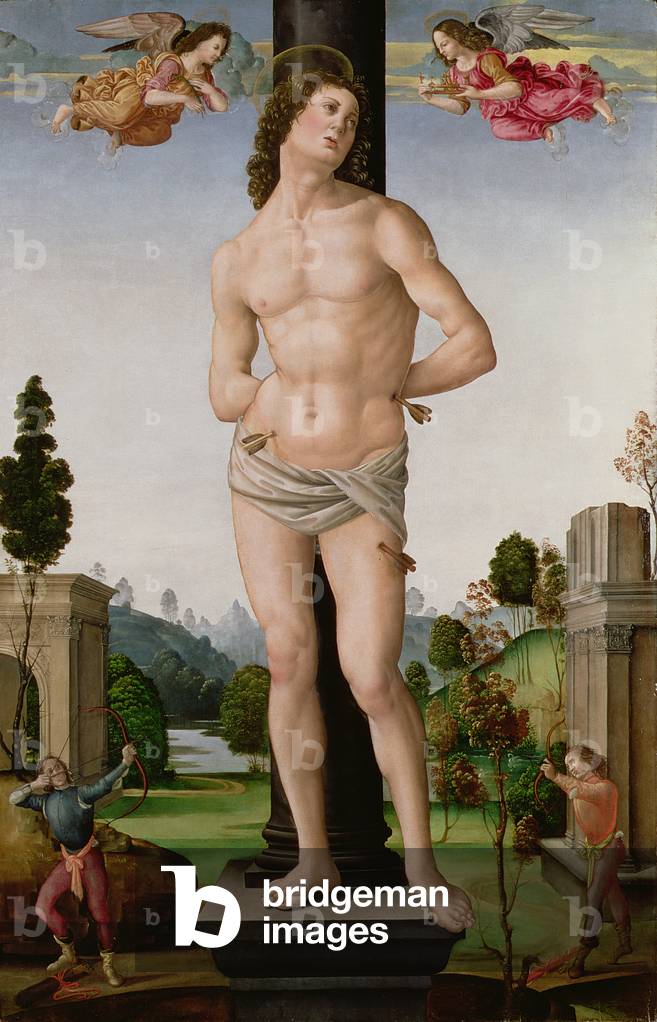 Martyrium von St. Sebastian, um 1490-95 (Öl auf Platte)