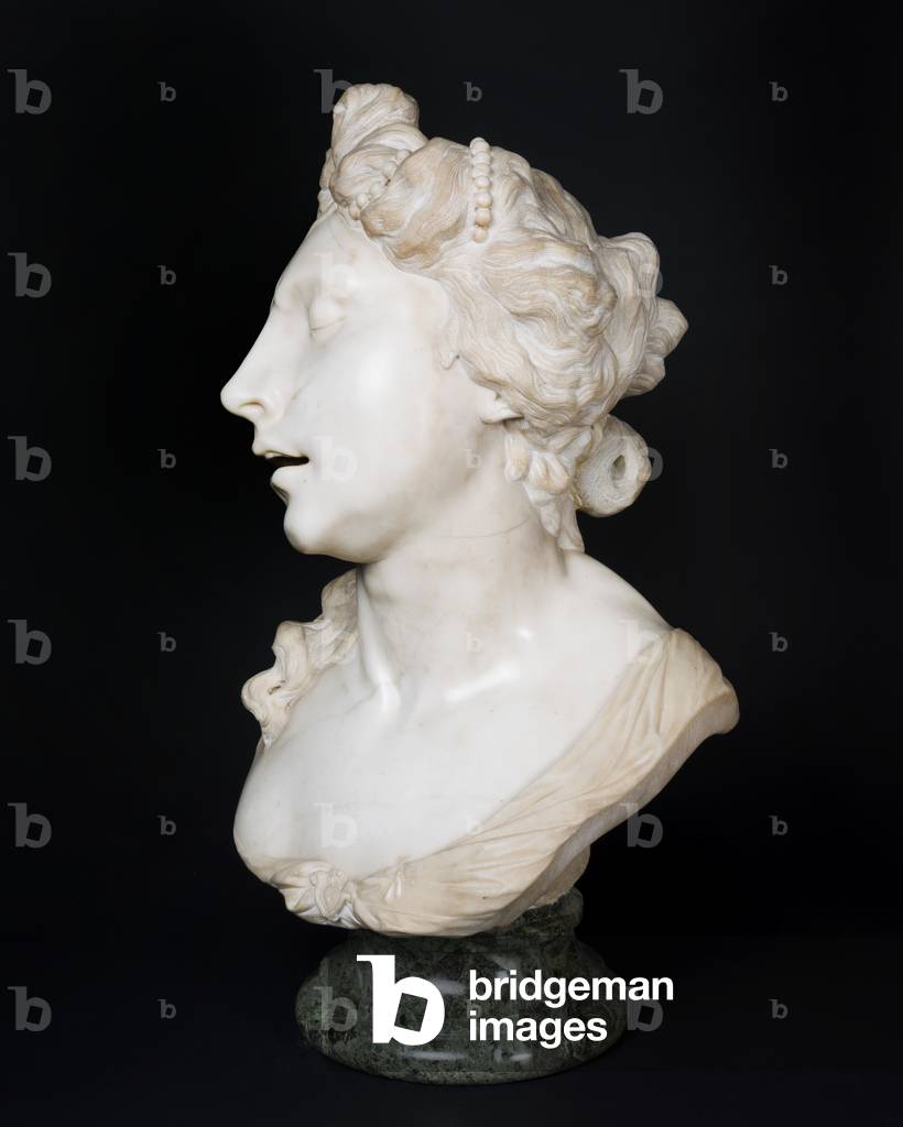 Bust of Cleopatra, c.1680-90 (creamy-white marble, carved in the round, supported on a circular verde antico socle)