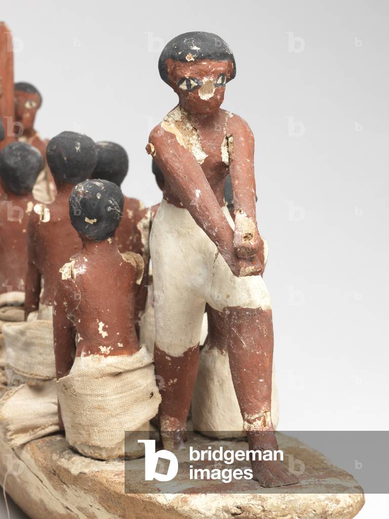 Model sailing boat from the Tomb of Khety (Beni Hasan) Middle Kingdom, c.2010 B.C. - 1950 B.C. (painted wood and linen)