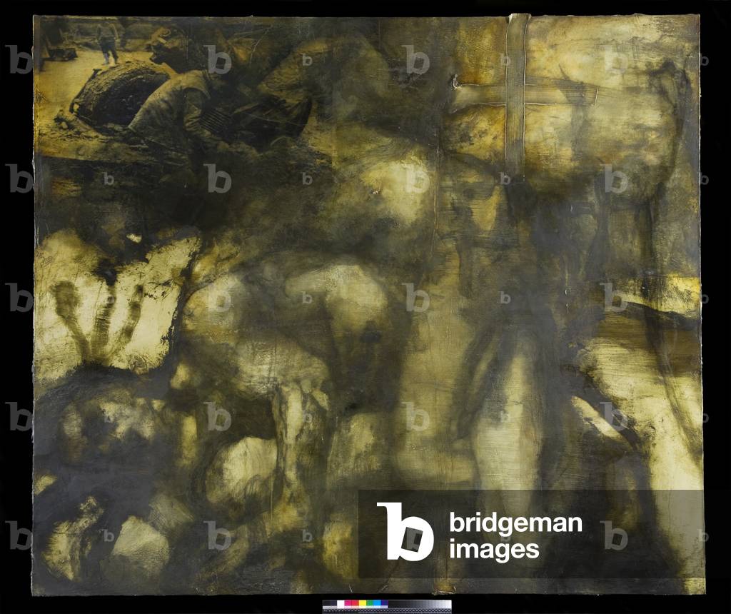 Wrestlers II, 2000 (oil on canvas (incorporating inkjet on gampi tissue))