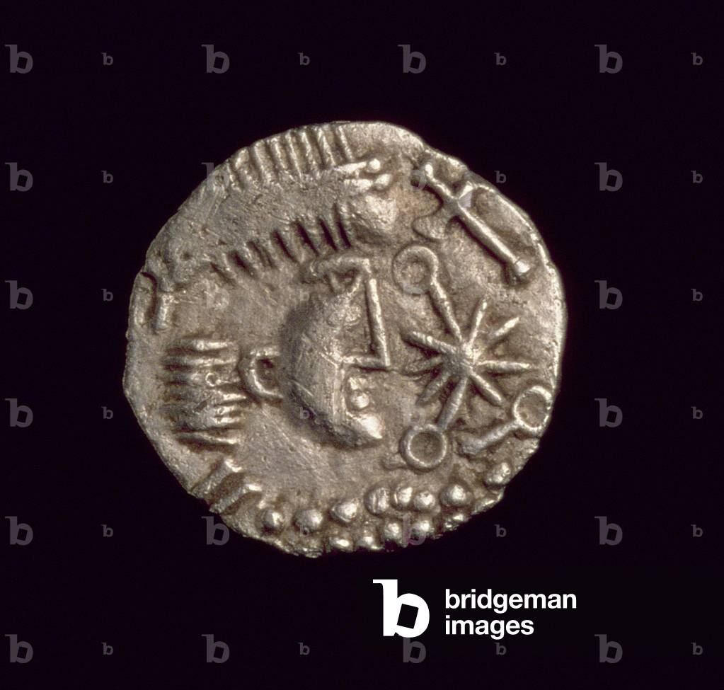 Thrymsa, Runic 'Constantine' type (obverse) (gold) (for reverse see 168079)