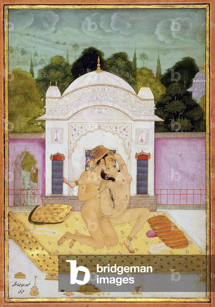 Il piacere privato di Raja Dalpat Singh dell'artista Lakroo, Bikaner, Rajasthan, Rajput Scuola, c. 1678-98, (g
