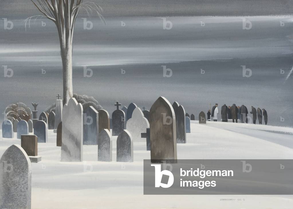 Cemetery, 1946 (gouache on board)