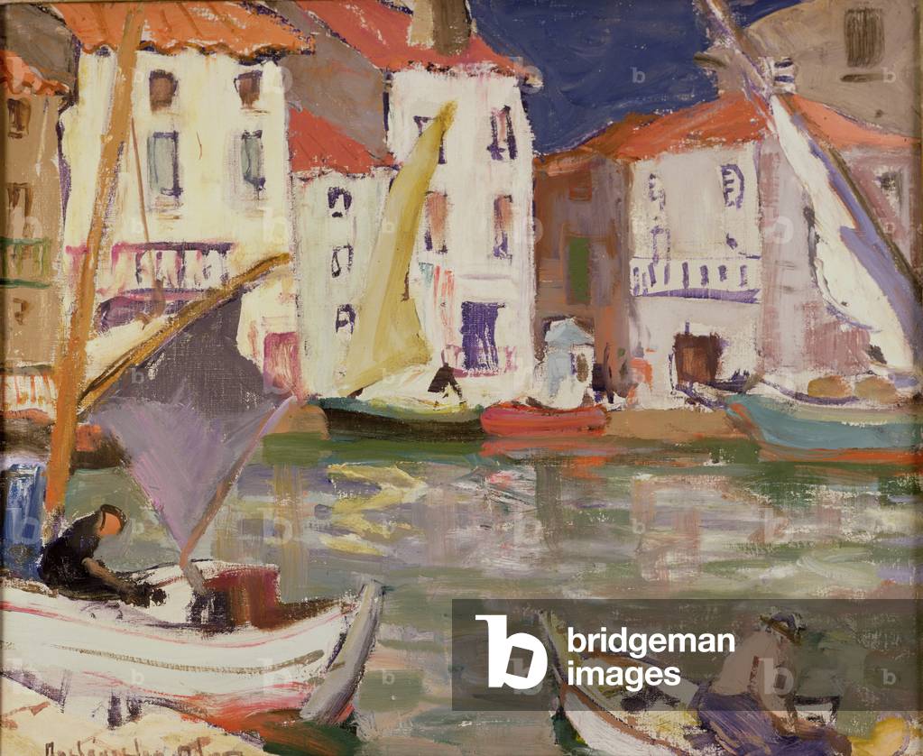 Harbour at St. Tropez (oil on canvas)