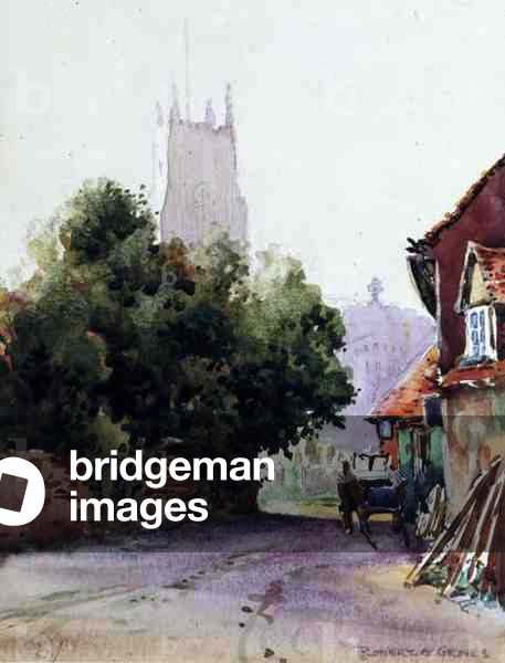 St. Albans, Misty Morning (w/c on paper)