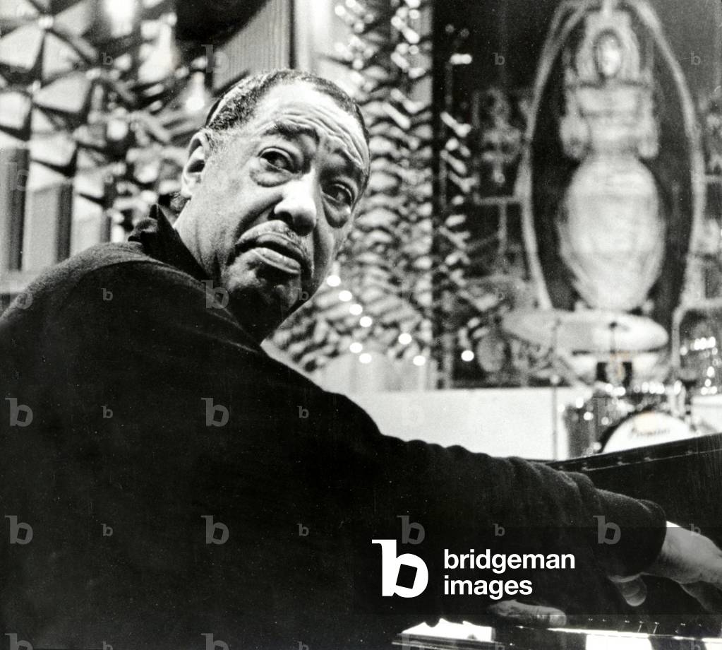 ELLINGTON, Duke -playing piano in Coventry Cathedral, 1968