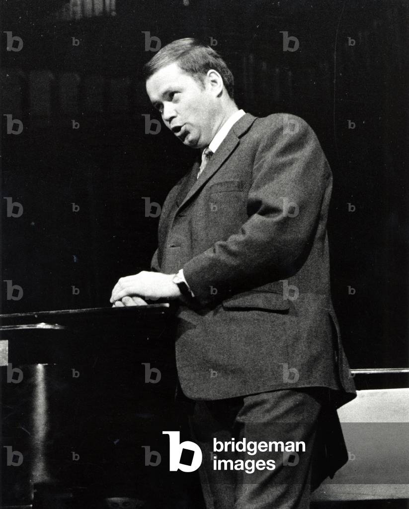 Dietrich Fischer-Dieskau, German baritone,  singing in concert, 1967