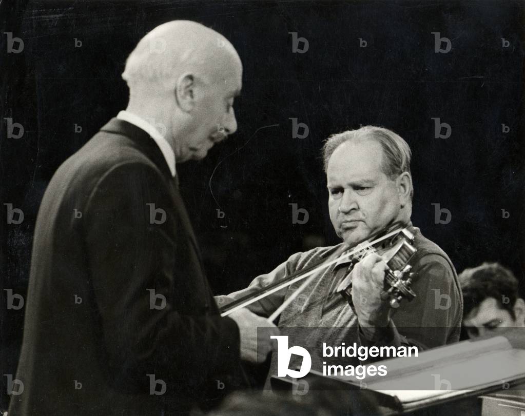 David Oistrakh playing violin with Sir Adrian Boult conducting (1889-1983)