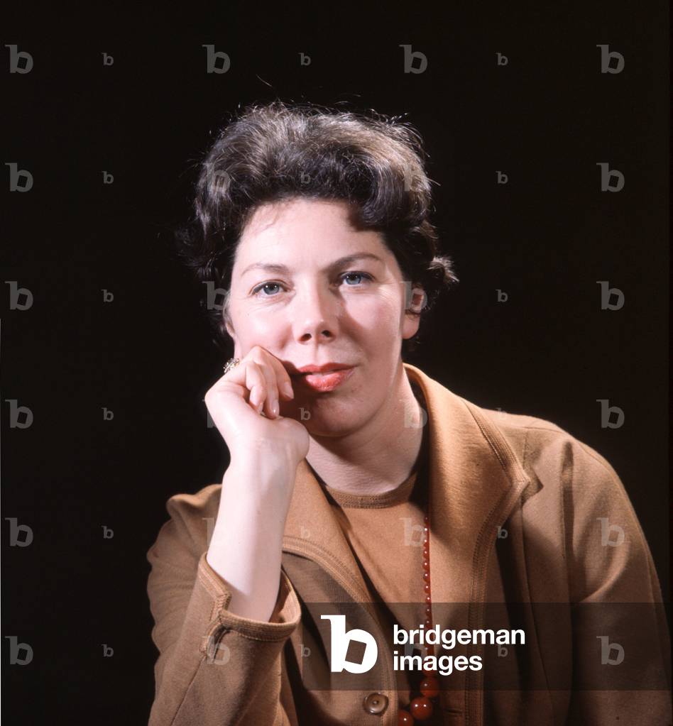 Dame Janet Baker in contemplative pose, face to camera, 1967