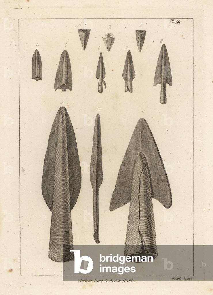 Ancient dart and arrow heads