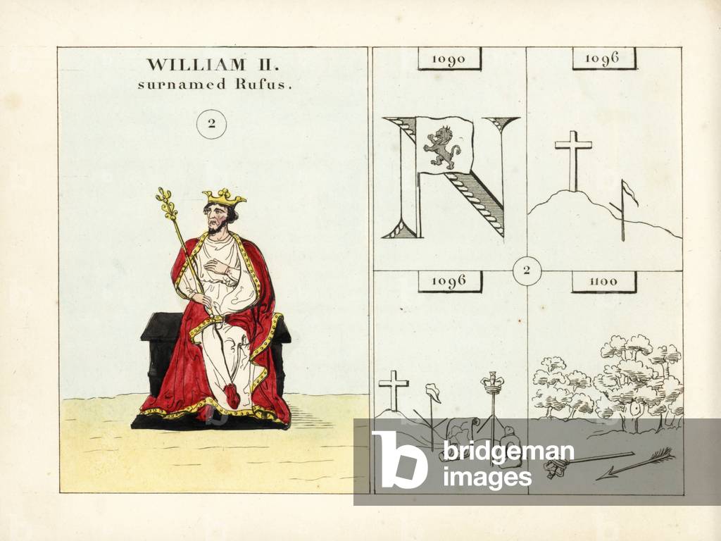 Portrait of King William II of England, 19th century (lithograph)