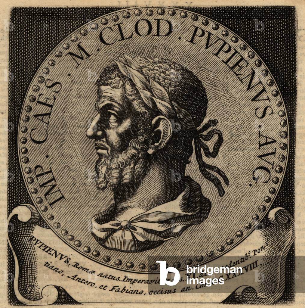 Portrait of Roman Emperor Pupienus.