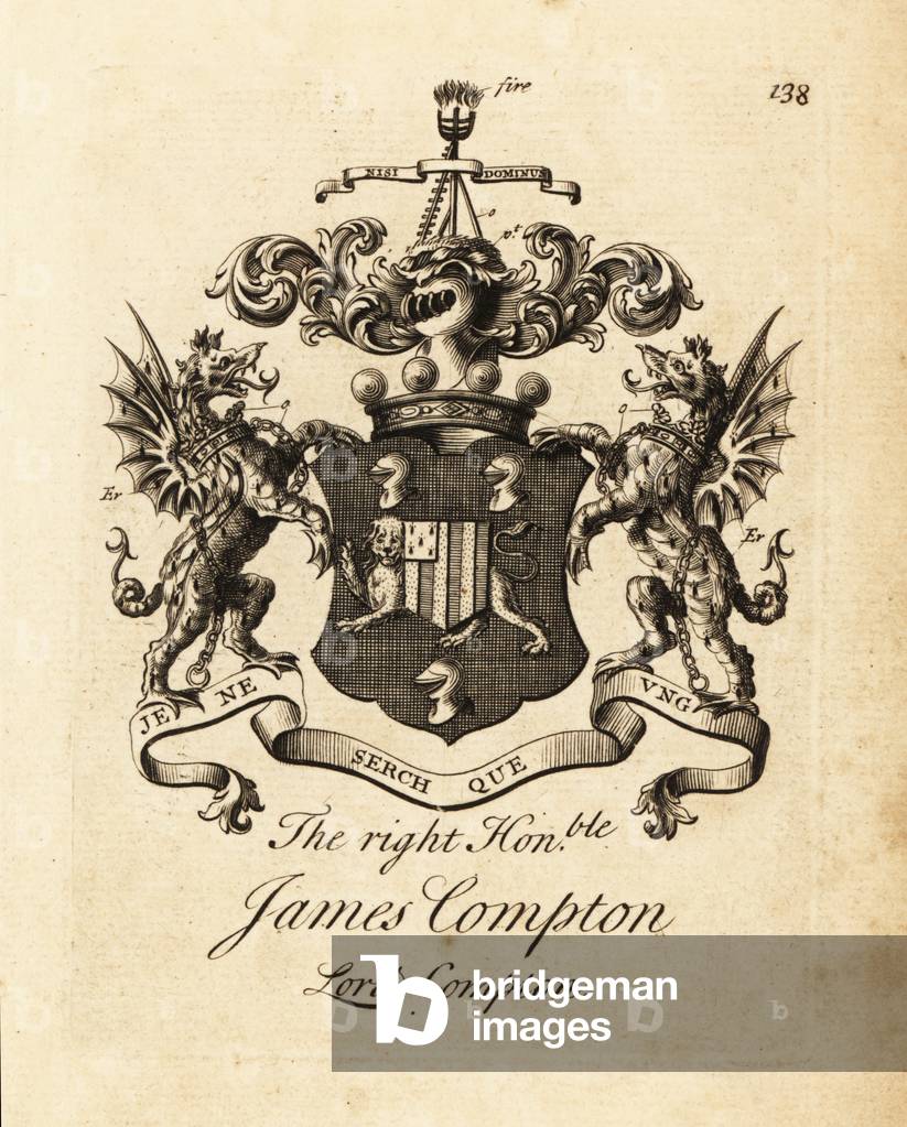 Coat of arms of the Right Honourable James Compton, Lord Compton, 5th Earl of Northampton, 1687-1754