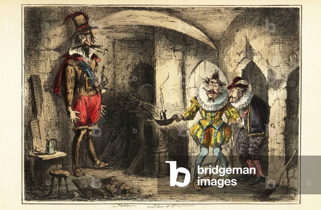 Guy Fawkes, leader of the Gunpowder Plot, caught in the cellar of the Houses of Parliament, 5 November 1604