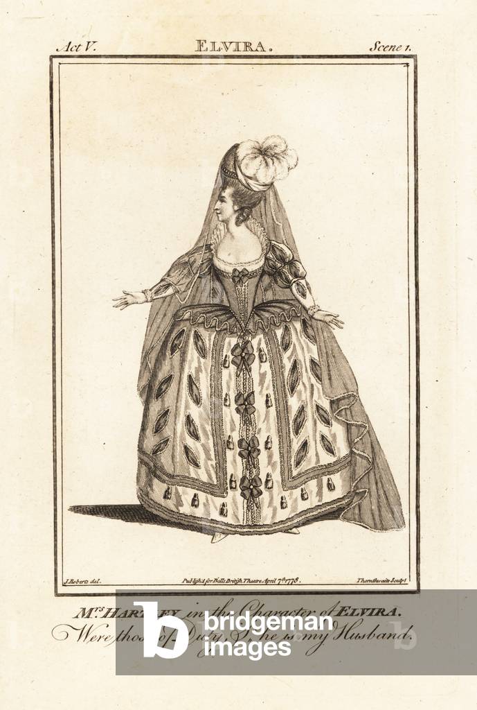 Mrs Elizabeth Hartley in the character of Elvira in David Mallets Elvira
