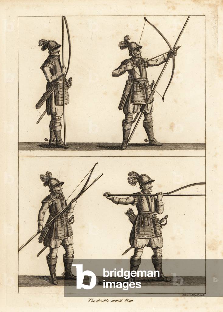 Exercise of the double-armed man with bow and pike