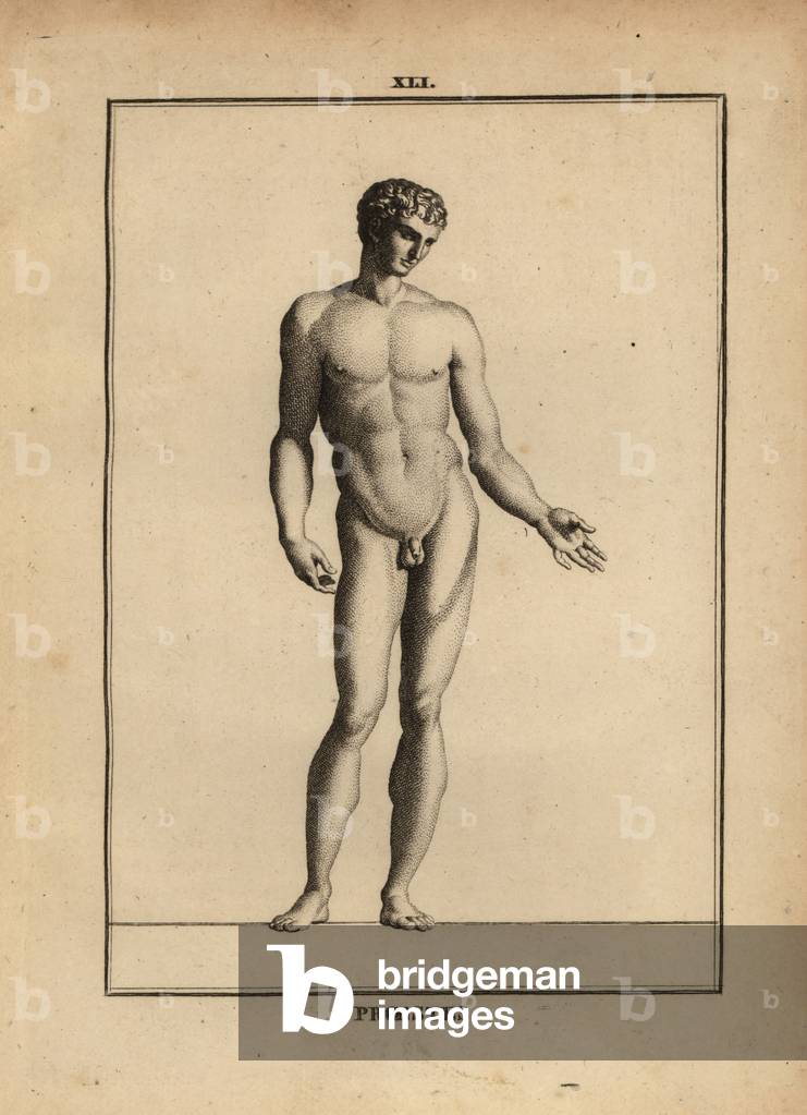 Statue of Orestes, naked, son of Agamemnon in Greek mythology