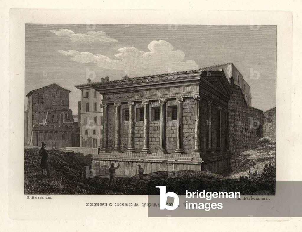 View of the Temple of Portunus, Tempio di Portuno or Tempio della Fortuna Virile
