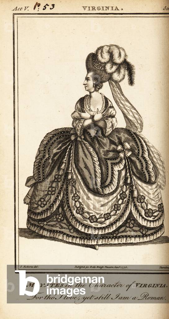 Mrs Mary Ann Yates in the character of Virginia in Henry Crisps Virginia