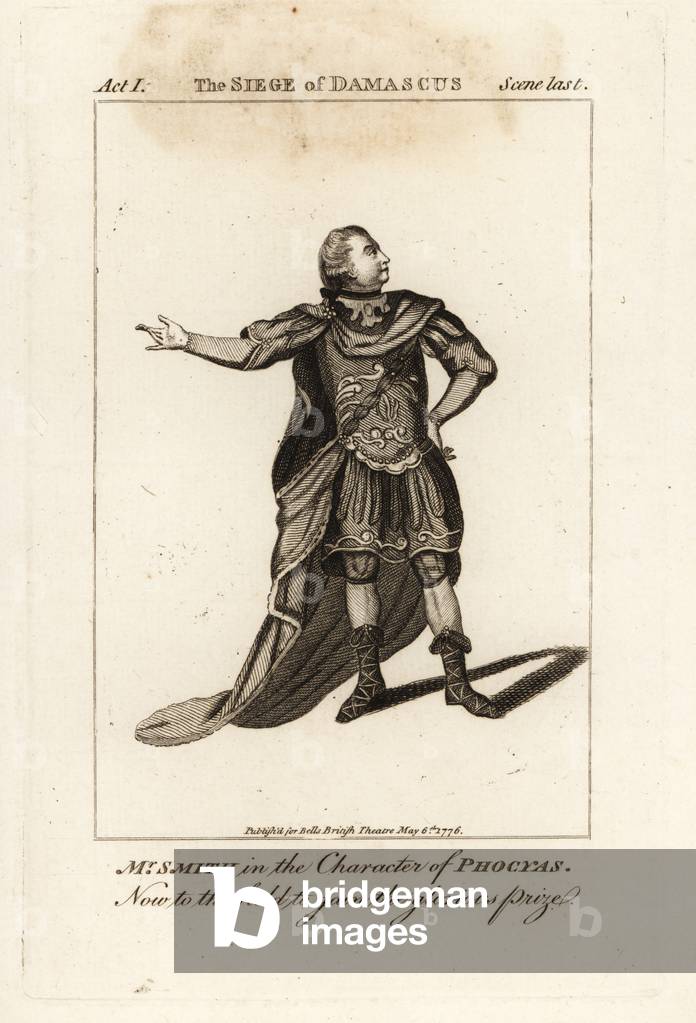 Mr William Smith in the character of Phocyas in John Hughes The Siege of Damascus, Covent Garden Theatre, 1772