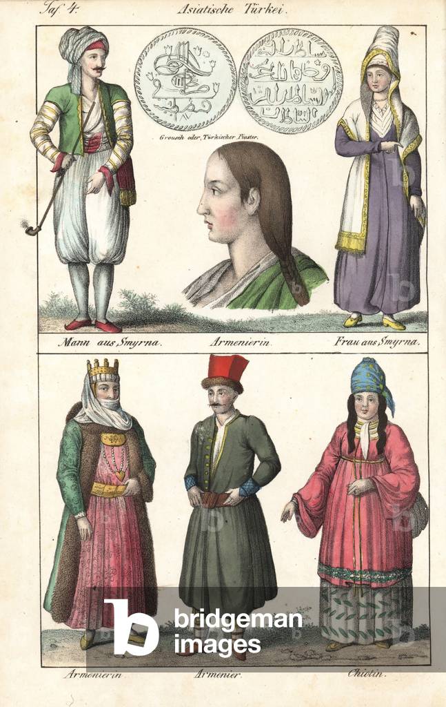 Image of Costumes from Turkey: a man smoking the pipe and a