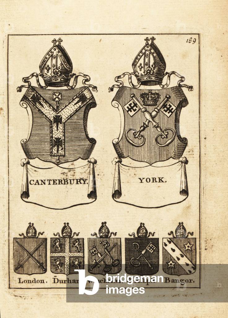 Coat of arms of the Bishops of Canterbury, York, London, Durham, Winchester, St