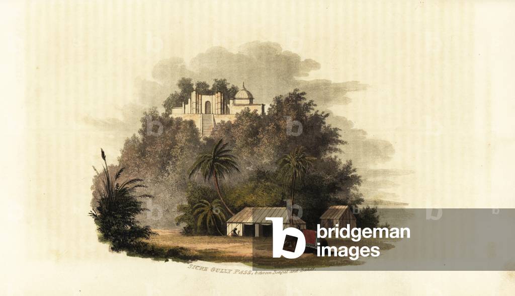 Sicre Gully or Siclygully Pass between Bengal and Bihar, 1823 (engraving)