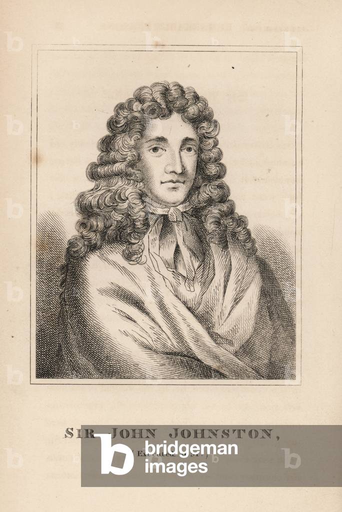 Sir John Johnston, rapist and kidnapper, executed 1691. Engraving from James Caulfield's Portraits, Memoirs and Characters of Remarkable Persons, London, 1819.
