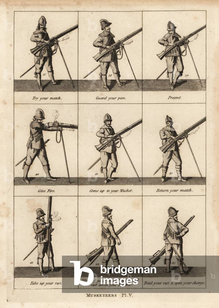 Military exercises of musketeers