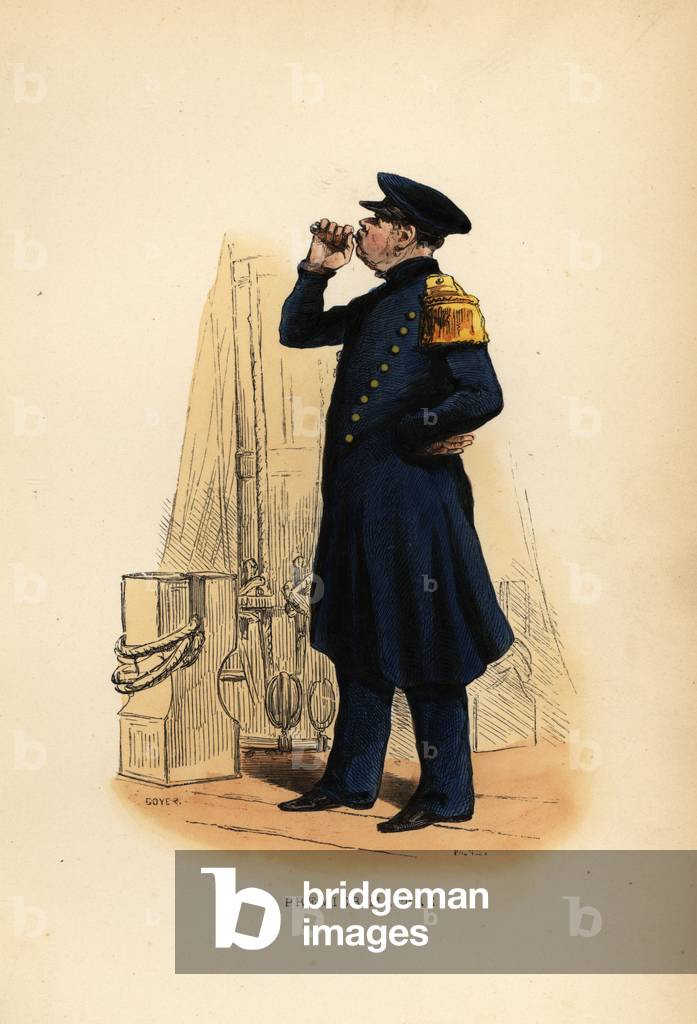 Uniform of a first mate, premier maitre, French Navy, 1844 (print)