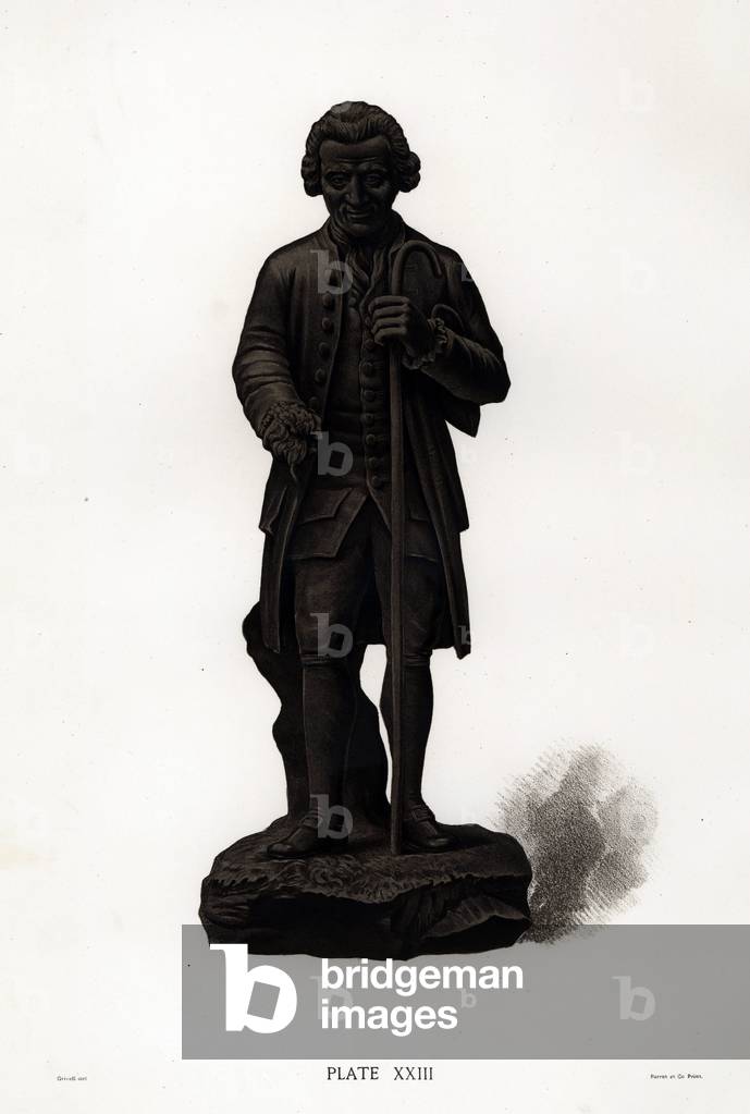 Basalt portrait of Rousseau. Chromolithograph drawn by Grivell and lithographed by Parrot et Co. from Frederick Rathone's Old Wedgwood, the Decorative or Artistic Ceramic Work Produced by Josiah Wedgwood, Quaritch, London, 1898.