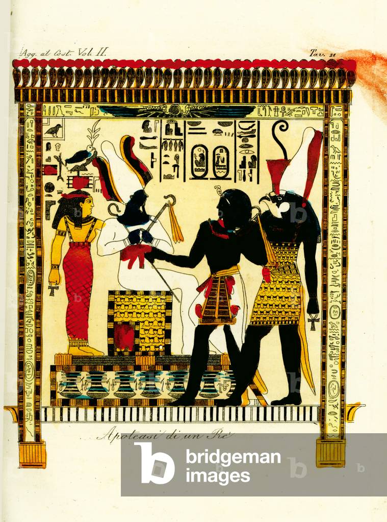Apotheosis of a Pharaoh: King Seti I meets the gods Osiris and Horus discovered in Thebes by Giovanni Battista Belzoni