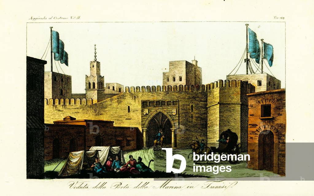 View of the Beb-kar, Gate to the Marina in Tunis, Tunisia, 19th century