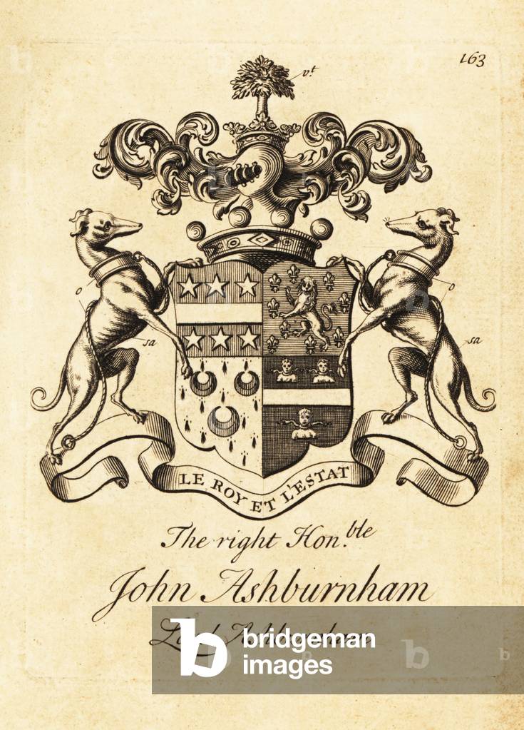 Coat of arms of the Right Honourable John Ashburnham, Lord Ashburnham, 1st Earl of Ashburnham, 1687-1737