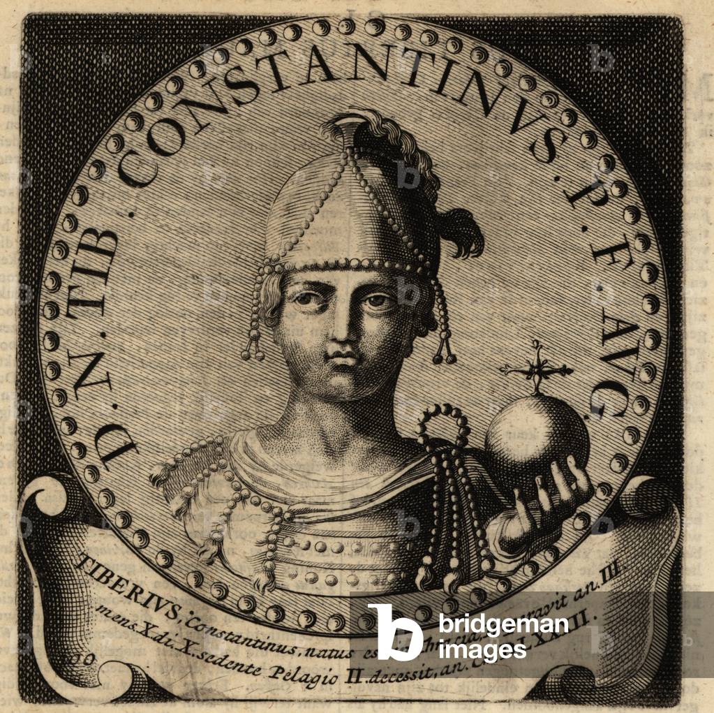 Portrait of Roman Emperor Tiberius II Constantine.