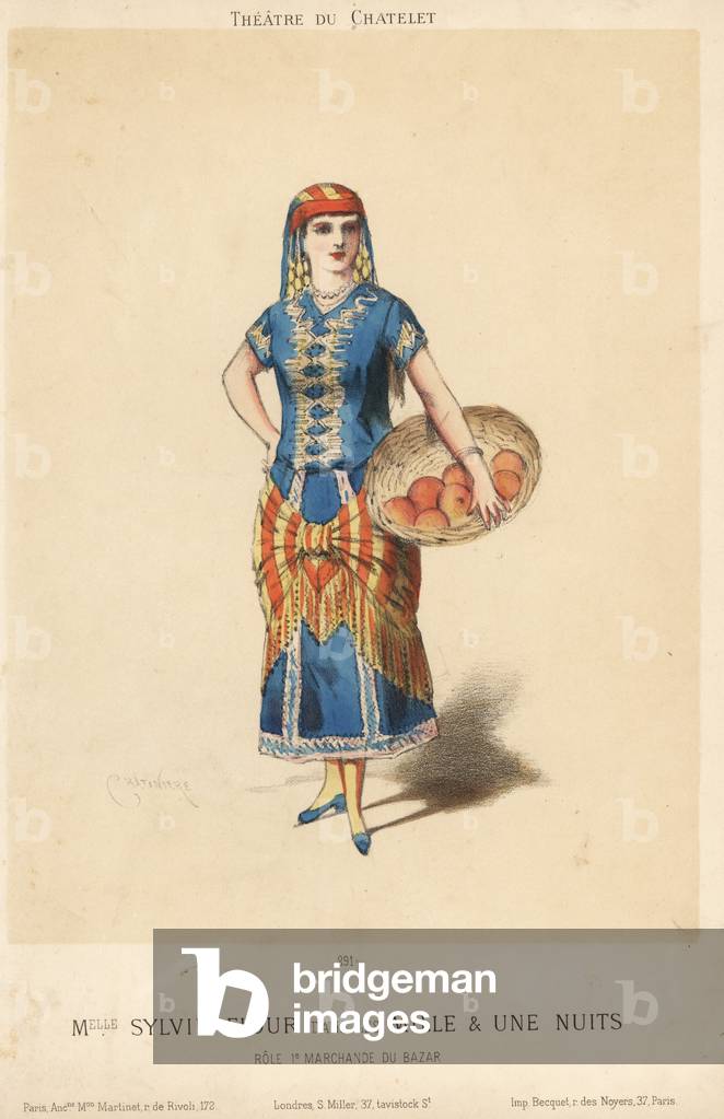 Sylvie Flour in Mille & Une Nuits at the Theatre du Chatelet, 1881 (lithograph)