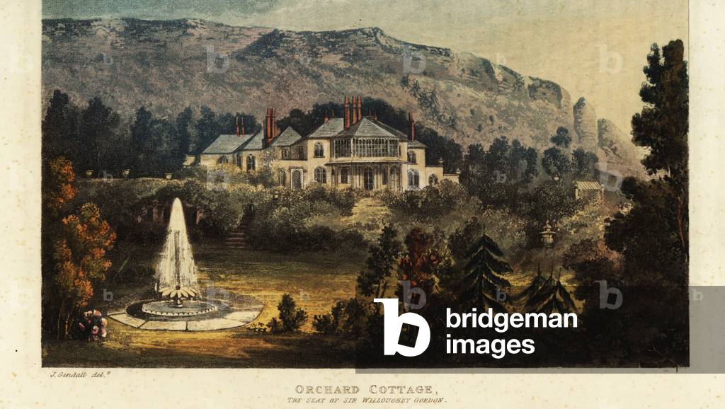 Orchard Cottage, Isle of Wight, the seat of Sir Willoughby Gordo, 1826 (engraving)