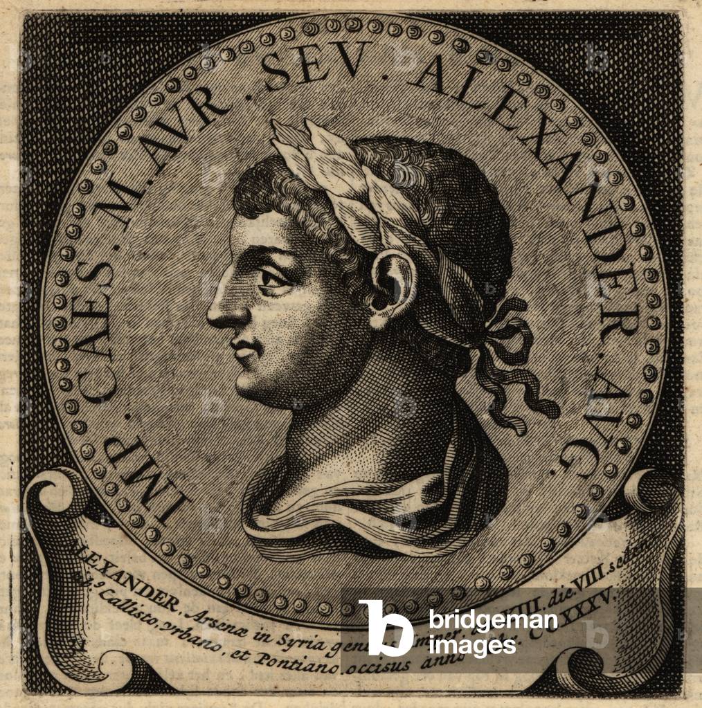 Portrait of Roman Emperor Severus Alexander.