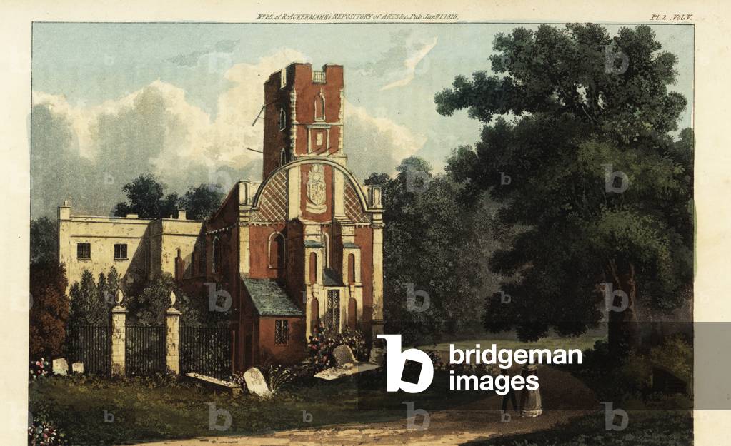 Orchard Cottage, Isle of Wight, the seat of Sir Willoughby Gordo, 1825 (engraving)