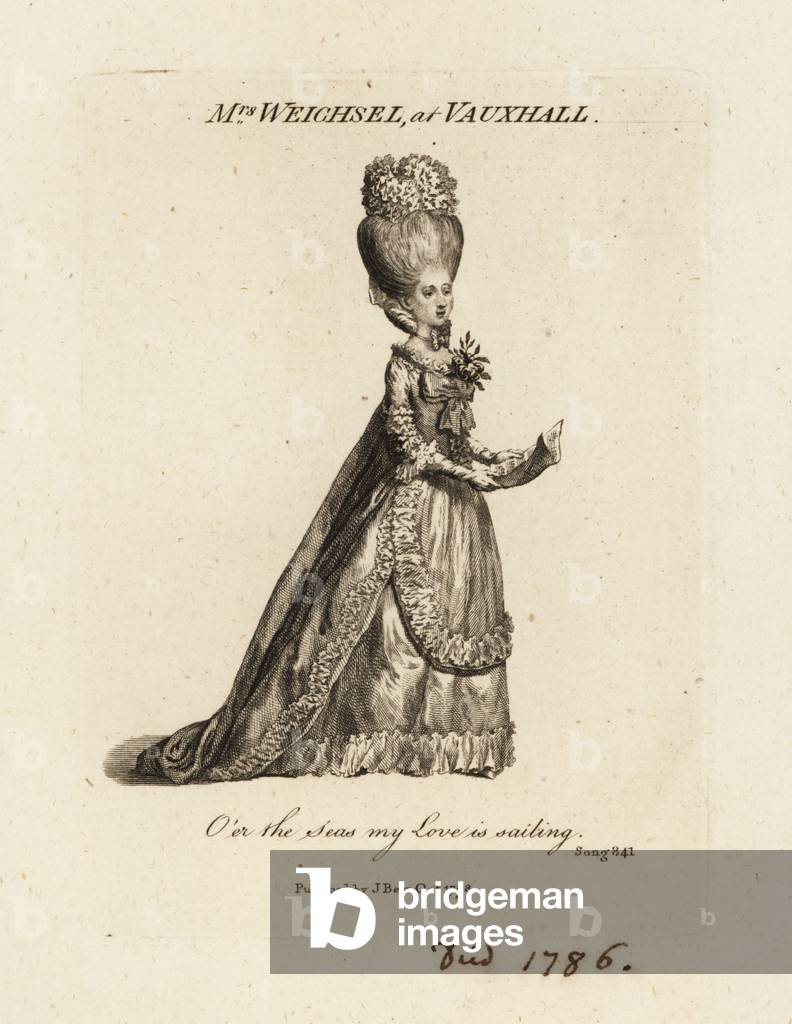 Mrs Frederica Weichsel singing at Vauxhall Pleasure Gardens, late 18th century