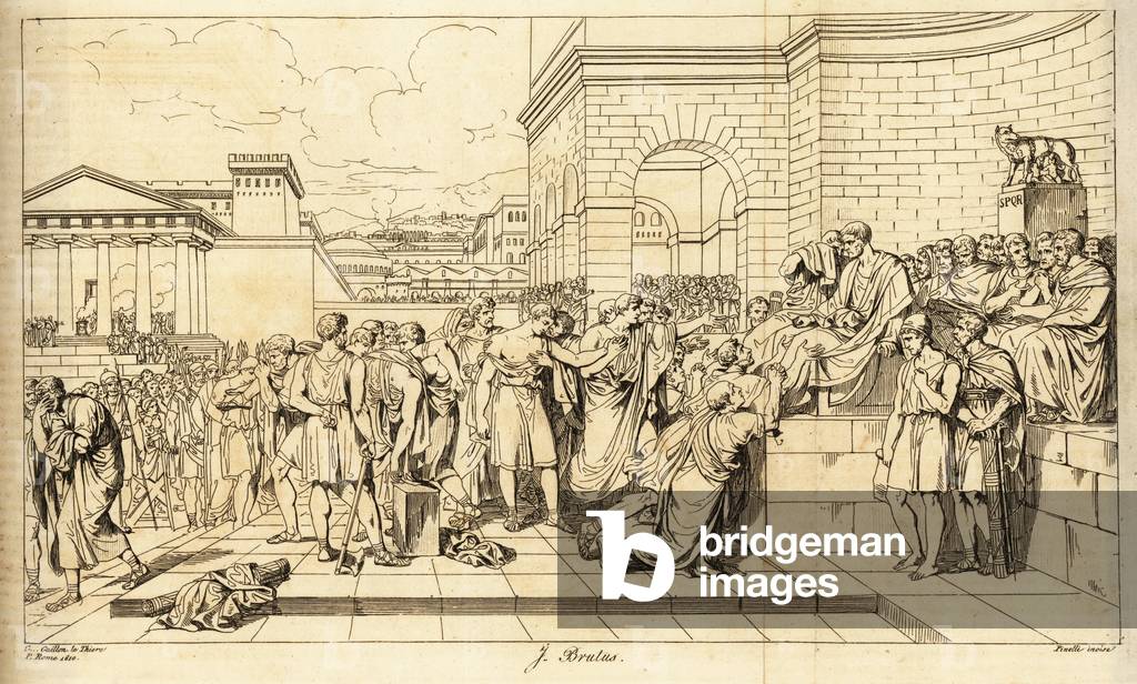The judgement of Brutus on his sons, 1816 (engraving)