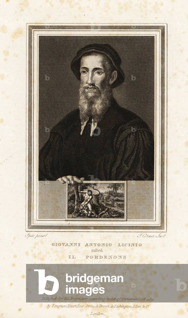 Portrait of Giovanni Antonio Licinio called Il Pordenone, Italian Mannerist painter, circa 1484-1539