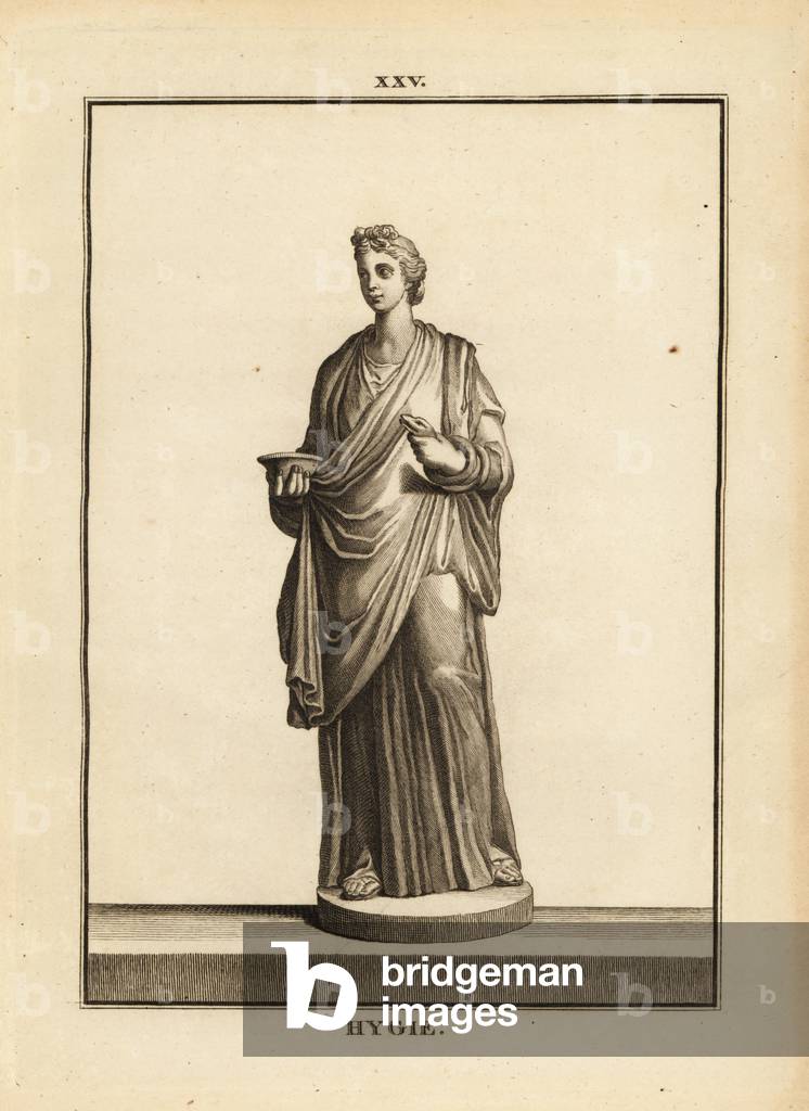 Hygieia, Greek and Roman goddess of health and cleanliness, daughter of the god of medicine Asclepius