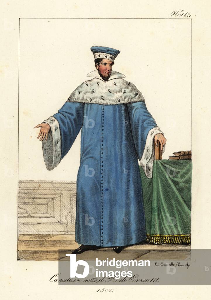 Costume of a Chancellor of France, 1580. 1825 (lithograph)